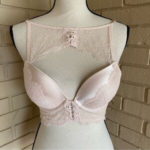 $70 Victorias Secret Very Sexy BOMBSHELL Long Line Push up Bustier Bra 34B Pink
